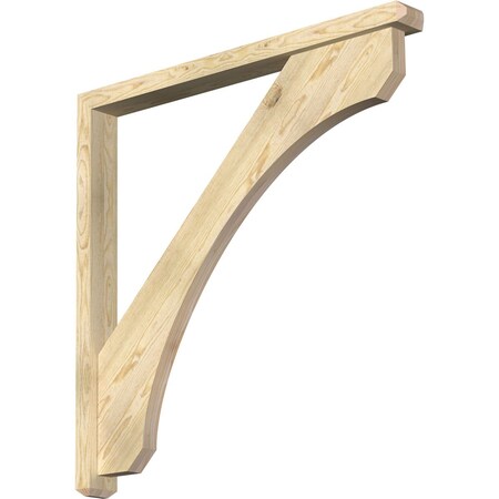 Ekena Millwork Legacy Craftsman Rough Sawn Bracket w/ Offset Brace, Douglas Fir, 4"W x 42"D x 42"H BKT0402X42X42LEC04RDF
